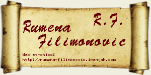 Rumena Filimonović vizit kartica